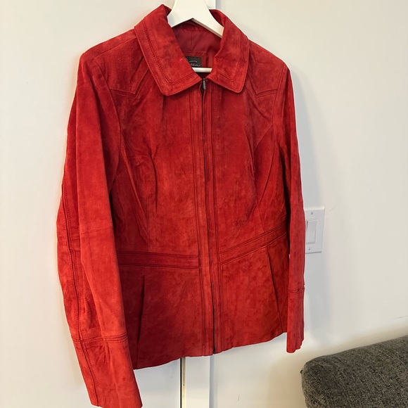 Jessica Jackets & Blazers - Vintage Jessica Red Suede‎ 100% Leather Jacket Medium y2k